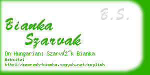 bianka szarvak business card